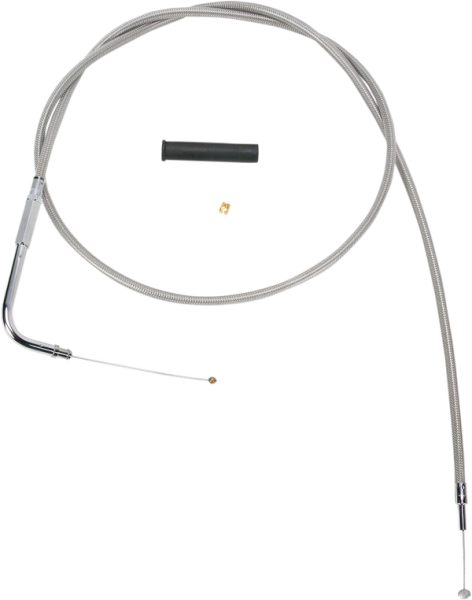 Stainless Braided Throttle Cable Silver, 1, nordicamoto.ro