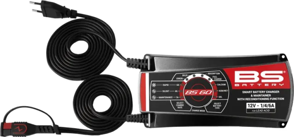 Smart Battery Charger & Maintainer With Reconditioning Function Black, Red 