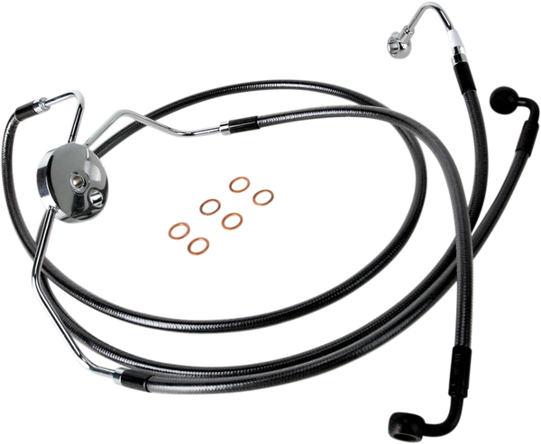 Designer Series Dot Front Lower Brake Line Kit Black, Black Pearl, 2, nordicamoto.ro