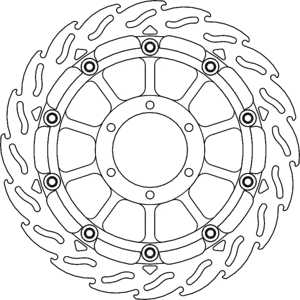 Flame Floating Alu Brake Disc Black, Silver -0