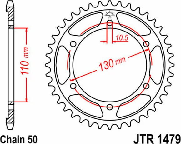 JT SPROCKETS Pinion spate călit prin inducție, finisaj negru zincat, negru, zinc, 1, nordicamoto.ro