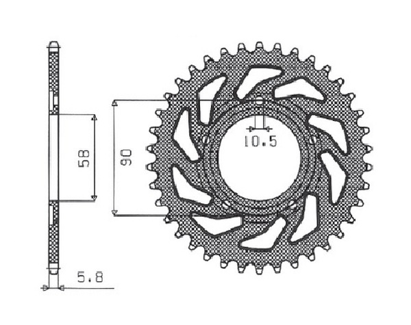 Steel Rear Sprocket Natural, 1, nordicamoto.ro