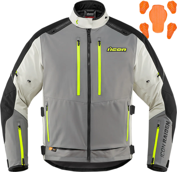 Geaca Textil Icon Raiden™ Gray 3XL, 3, nordicamoto.ro