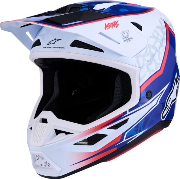 Casca Alpinestars S-M7 Blaster Alb/Albastru/Rosu XS, 1, nordicamoto.ro