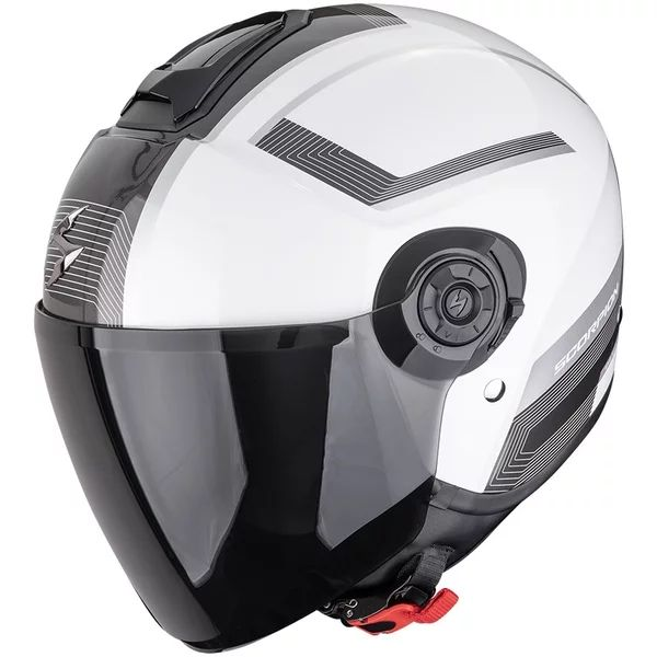 Cască SCORPION EXO CITY II COSMOS L cu vizieră deschisă/tip jiclor, argintiu mat/alb, 2, nordicamoto.ro