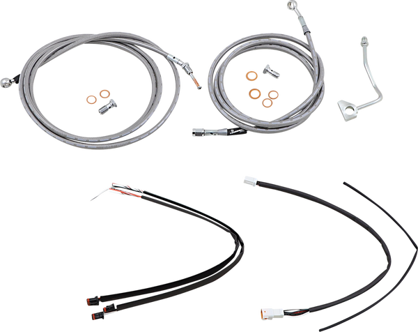 Complete Stainless Braided Handlebar Cable/brake Line Kit Silver, 1, nordicamoto.ro