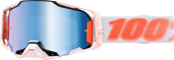 Ochelari 100% Armega White/Orange - Blue Mirror