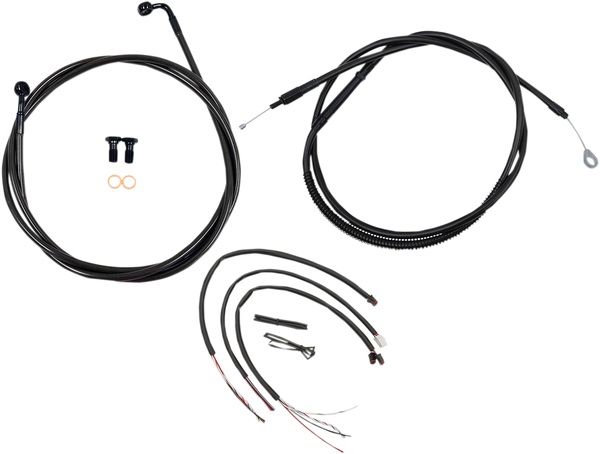 Complete Midnight Braided Handlebar Cable/brake Line Kit Black, 1, nordicamoto.ro