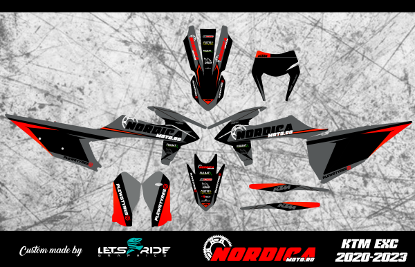 Kit stickere NordicaMoto KTM EXC 20–23 + carene alb Acerbis