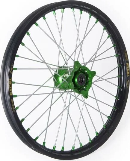 Jantă Elite Mx-en, spițe argintii, negru, verde, 1, nordicamoto.ro