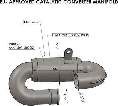 Catalytic Converter Stainless Steel, 1, nordicamoto.ro