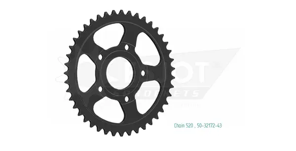 Pinion standard spate 520 negru, 1, nordicamoto.ro
