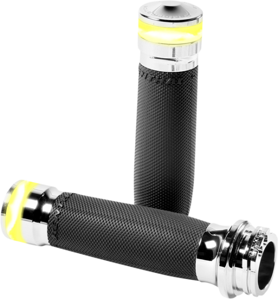 Vision Series Contour Led Turn Signal Grips Silver, 1, nordicamoto.ro