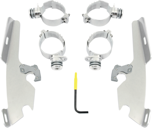 Fats/slim Windshield Trigger-lock Complete Mount Kit Polished, 1, nordicamoto.ro