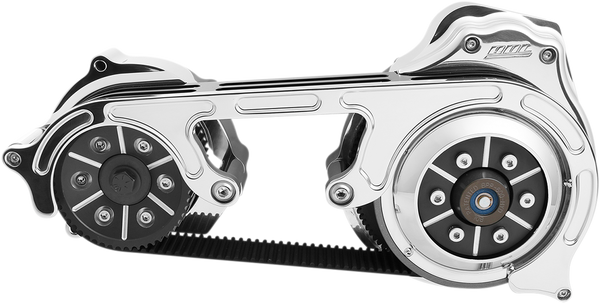 2(r) Open Belt Drive Kit With 2-piece Motor Plate Chrome, Polished 51, 1, nordicamoto.ro