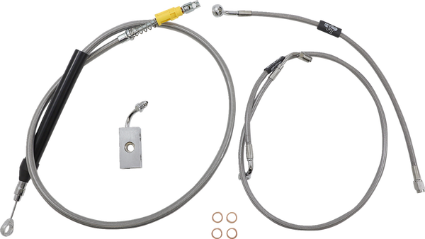Standard Stainless Braided Handlebar Cable/brake Line Kit Silver, 2, nordicamoto.ro