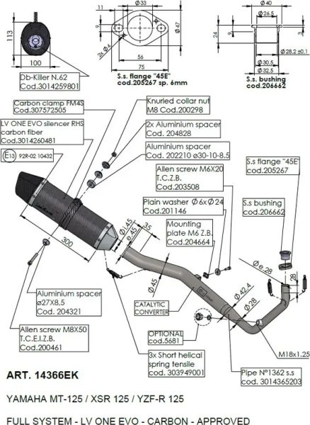 Lv One Evo Carbon Full-system Exhaust Black, Matte, 4, nordicamoto.ro