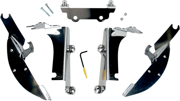 Fats/slim Windshield Trigger-lock Complete Mount Kit Polished, 1, nordicamoto.ro