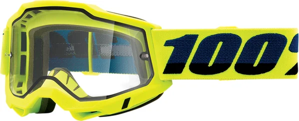 Ochelari 100% Accuri Fluo Yellow Dual Pane Clear ONE SIZE, 1, nordicamoto.ro