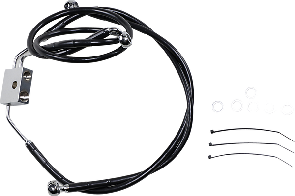 Extended Length Black Vinyl Brake Line Kit Black Oversize [+254 mm (10'')], 1, nordicamoto.ro