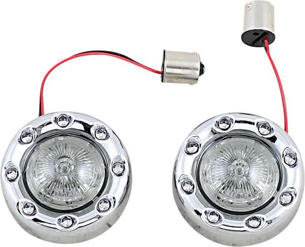 Probeam® Bullet Ringz 1156 Rear Turn Signals Chrome, 2, nordicamoto.ro