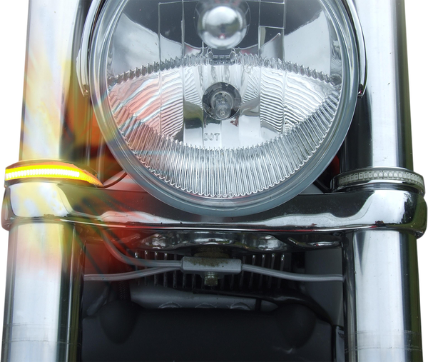Amber Wrap-arounds Led Turn Signals Chrome, 1, nordicamoto.ro