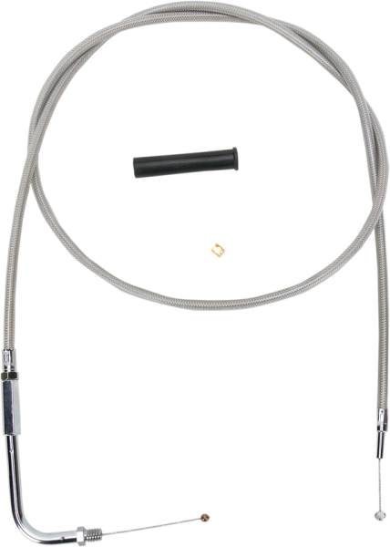 Stainless Braided Throttle Cable Silver, 1, nordicamoto.ro