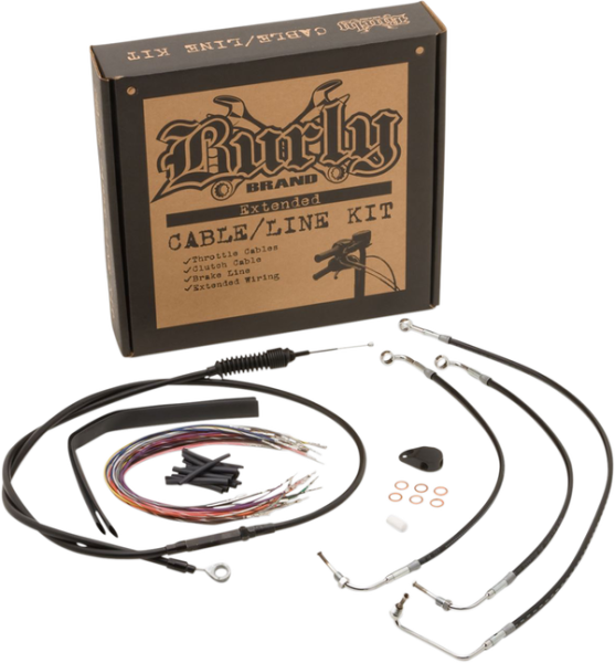 Complete Black Vinyl Handlebar Cable/line Kit For Ape Hanger Handlebars Black, 1, nordicamoto.ro