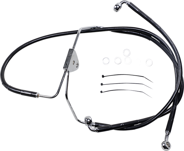Extended Length Black Vinyl Brake Line Kit Black Oversize [+51 mm (2'')], 1, nordicamoto.ro