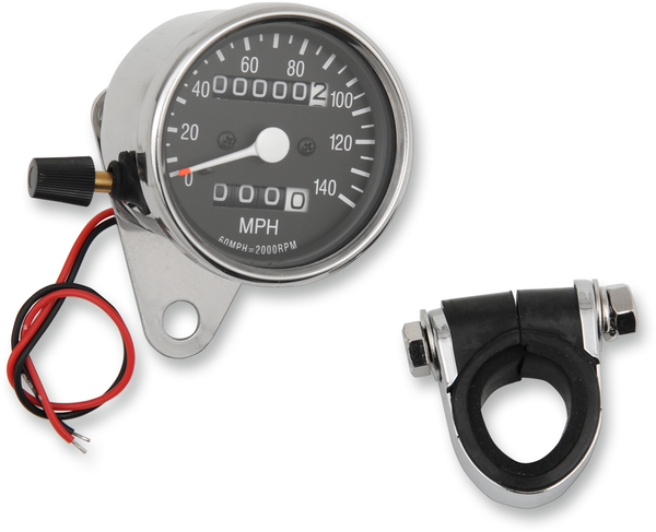 2.4(r) Mini Mechanical Speedometer Black, 1, nordicamoto.ro