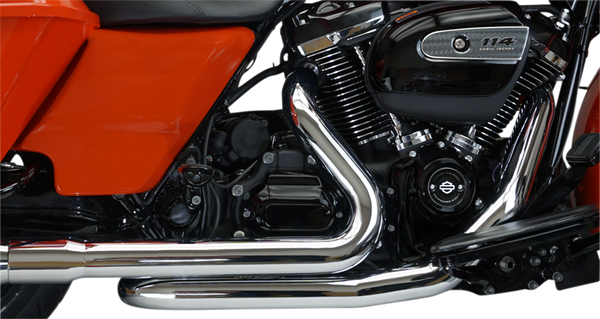 Aggressor 2-into-2 Crossover Headers With Heat Shields Chrome, 1, nordicamoto.ro