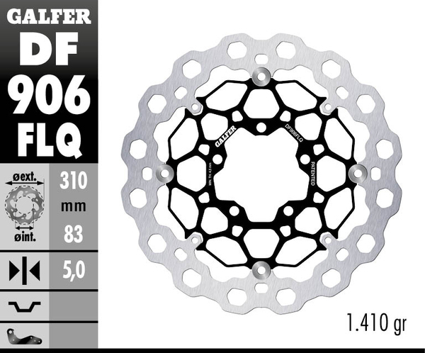 Cubiq Brake Rotor Black, Silver, 2, nordicamoto.ro