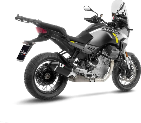 Tobă de eșapament LeoVince LV-14 Black Edition Slip-On pentru Moto Guzzi Stelvio, 7, nordicamoto.ro