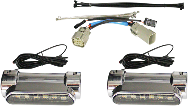Dynamic Amber/white Engine Guard Leds Chrome, 1, nordicamoto.ro