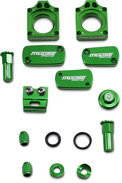 MOOSE RACING Bling Pack Kit Green, Anodized, 1, nordicamoto.ro