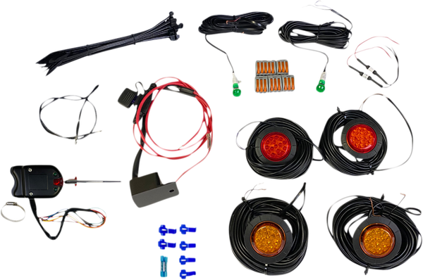 Universal Led Turn Signal Kit With Steering Column Switch White, 1, nordicamoto.ro