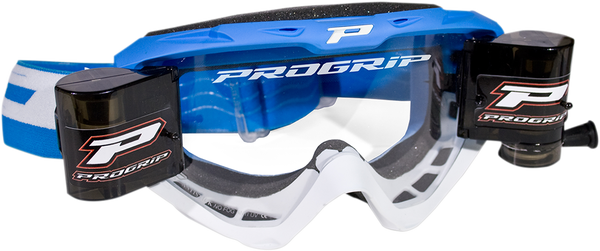 3450 Riot Roll Off Mounted Mx Goggles Blue, White, 1, nordicamoto.ro