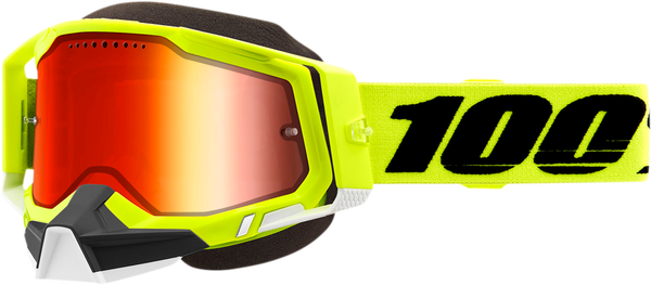 Ochelari Snow 100% Racecraft 2 Fluo Yellow Mirror Lens