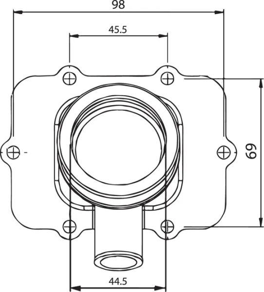 Carburetor Mounting Flange Black-0