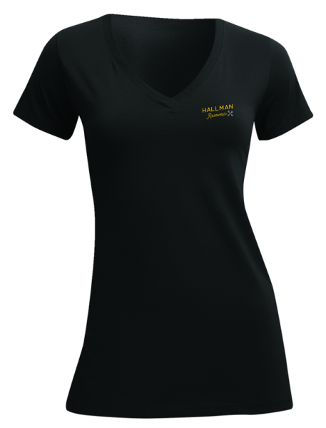 Women's Hallman Garage V-neck T-shirt Black -f6477e5875939d2bc70148f352116895.webp