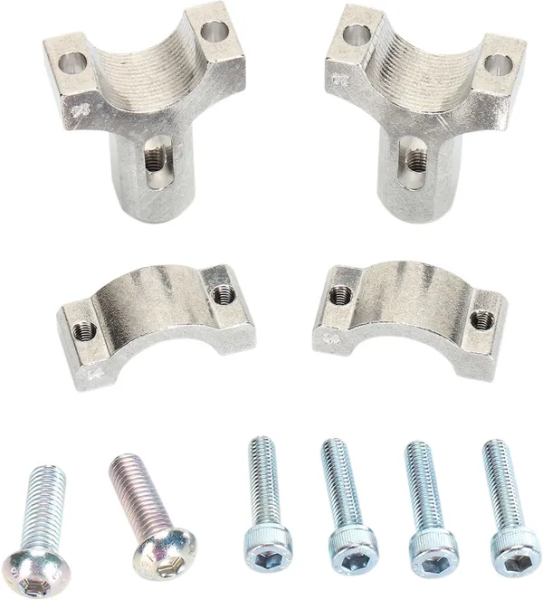 MOOSE RACING 1-1-8'' Mount Clamps For Aluminum Handguards Silver 