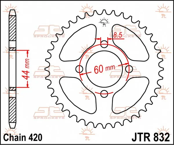 JT SPROCKETS Rear Sprocket Black -0