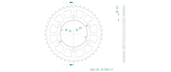 Pinion standard spate 525 negru, 2, nordicamoto.ro