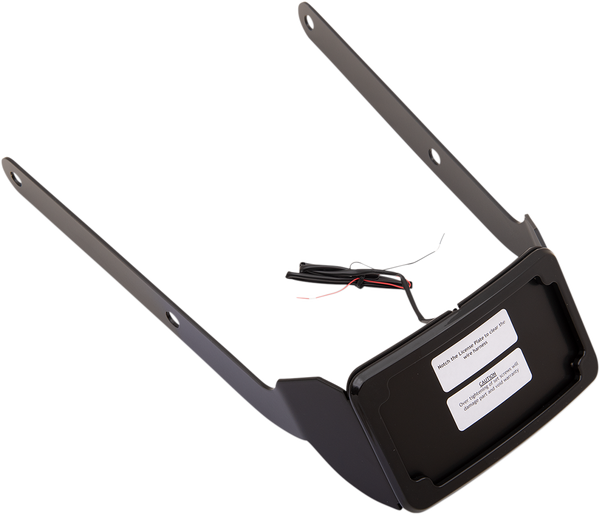 Curved License Plate Frame And Mount With License Plate Light Black, 1, nordicamoto.ro