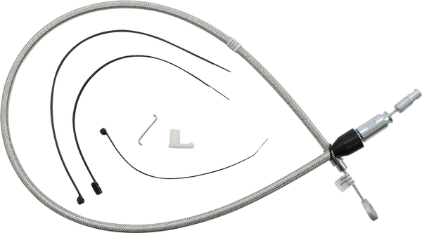 Polished Stainless Quick Connect Upper Clutch Cable Silver, 1, nordicamoto.ro