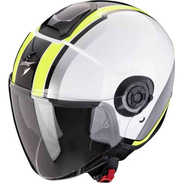 Cască SCORPION EXO CITY II VEL L cu vizieră deschisă/tip jiclor, gri mat/roșu, 2, nordicamoto.ro