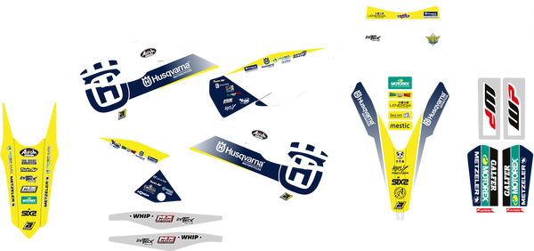 Trophy Graphic Kit With Seat Cover Yellow, White, Blue, 1, nordicamoto.ro