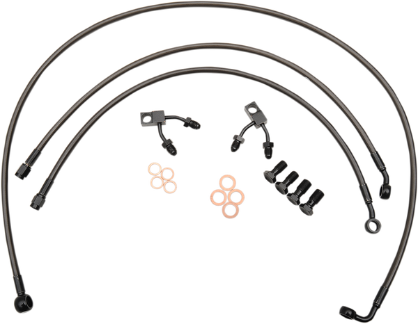 Midnight Braided Brake Line Kit Black, Midnight 30, 1, nordicamoto.ro