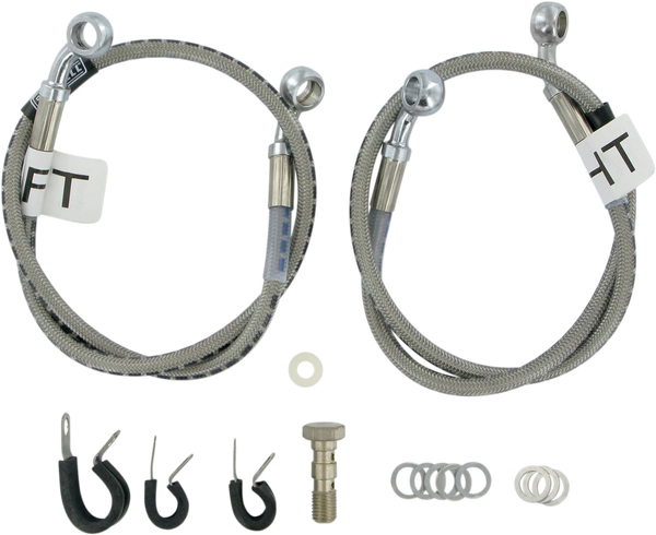 Cycleflex Two-line Racer Brake Line Kit Silver, 2, nordicamoto.ro
