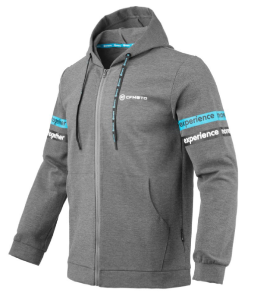 Cardigan din cânepă pentru bărbați, de culoare gri, cu mâneci lungi și glugă, 2, nordicamoto.ro